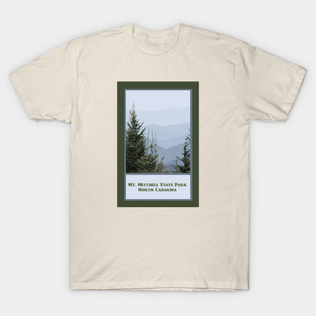 Vintage Travel Mt Mitchell T-Shirt by candhdesigns